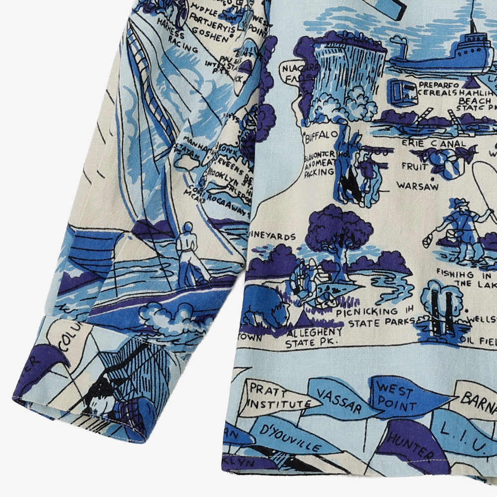 フランネルオープンシャツ NEW YORK Blue / PIM66NY-FN-25fw-c1