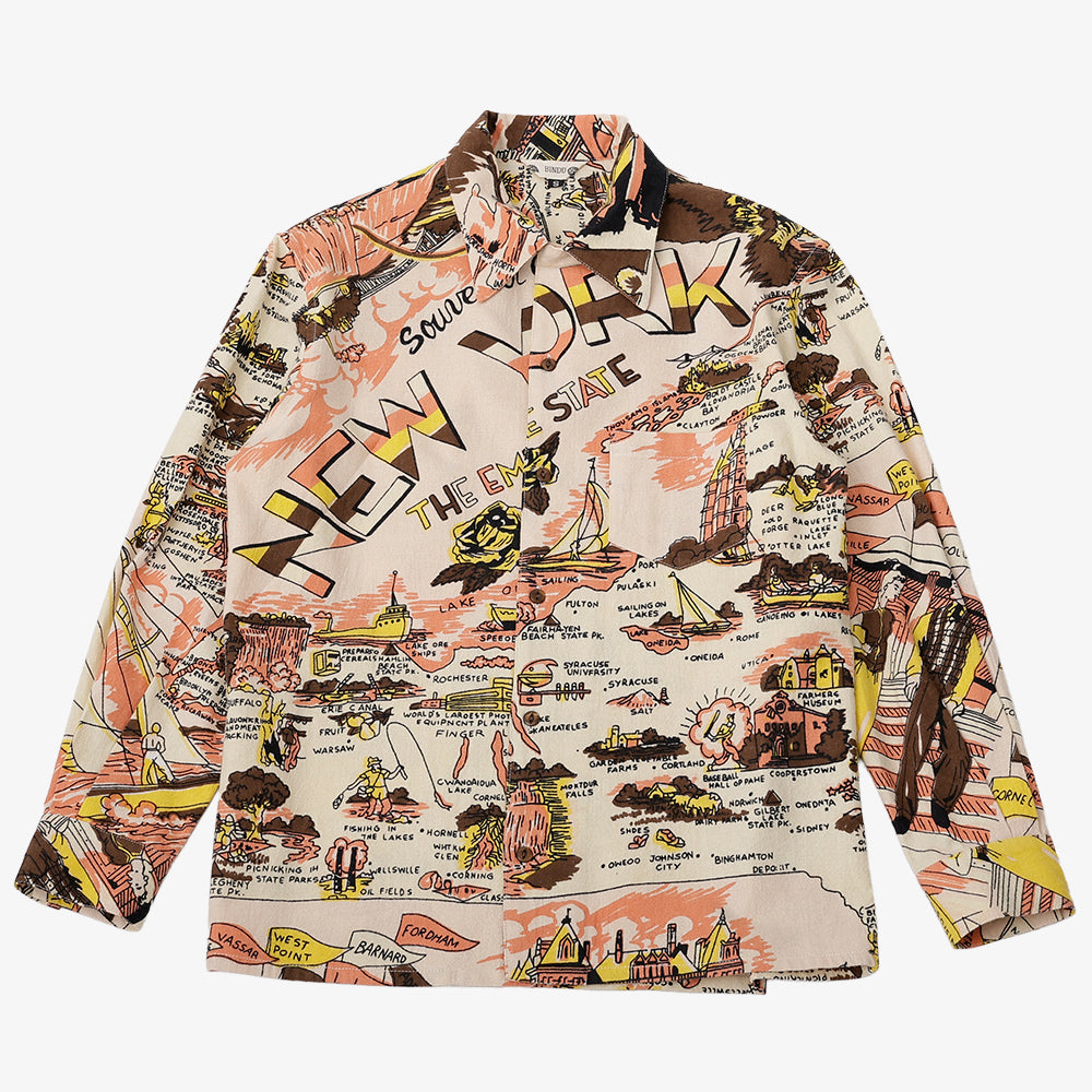 フランネルオープンシャツ NEW YORK Pink / PIM66NY-FN-25fw-c2