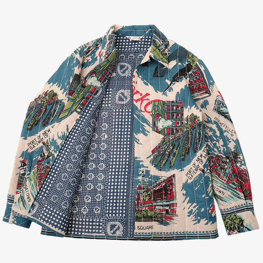 キルトオープンカラーシャツ NY3 Blue / PIM66QT-25fw-c1