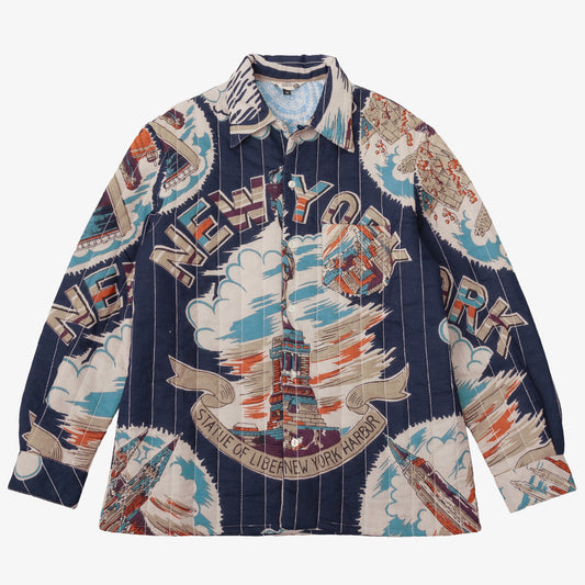 キルトオープンカラーシャツ NY2 Navy / PIM66QT-25fw-c3