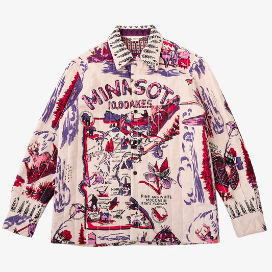 キルトオープンカラーシャツ MINNESOTA Pink / PIM66QT-25fw-c4