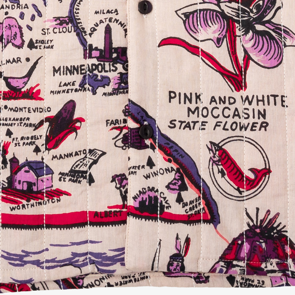 キルトオープンカラーシャツ MINNESOTA Pink / PIM66QT-25fw-c4