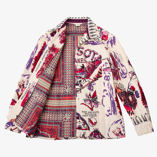 キルトオープンカラーシャツ MINNESOTA Pink / PIM66QT-25fw-c4