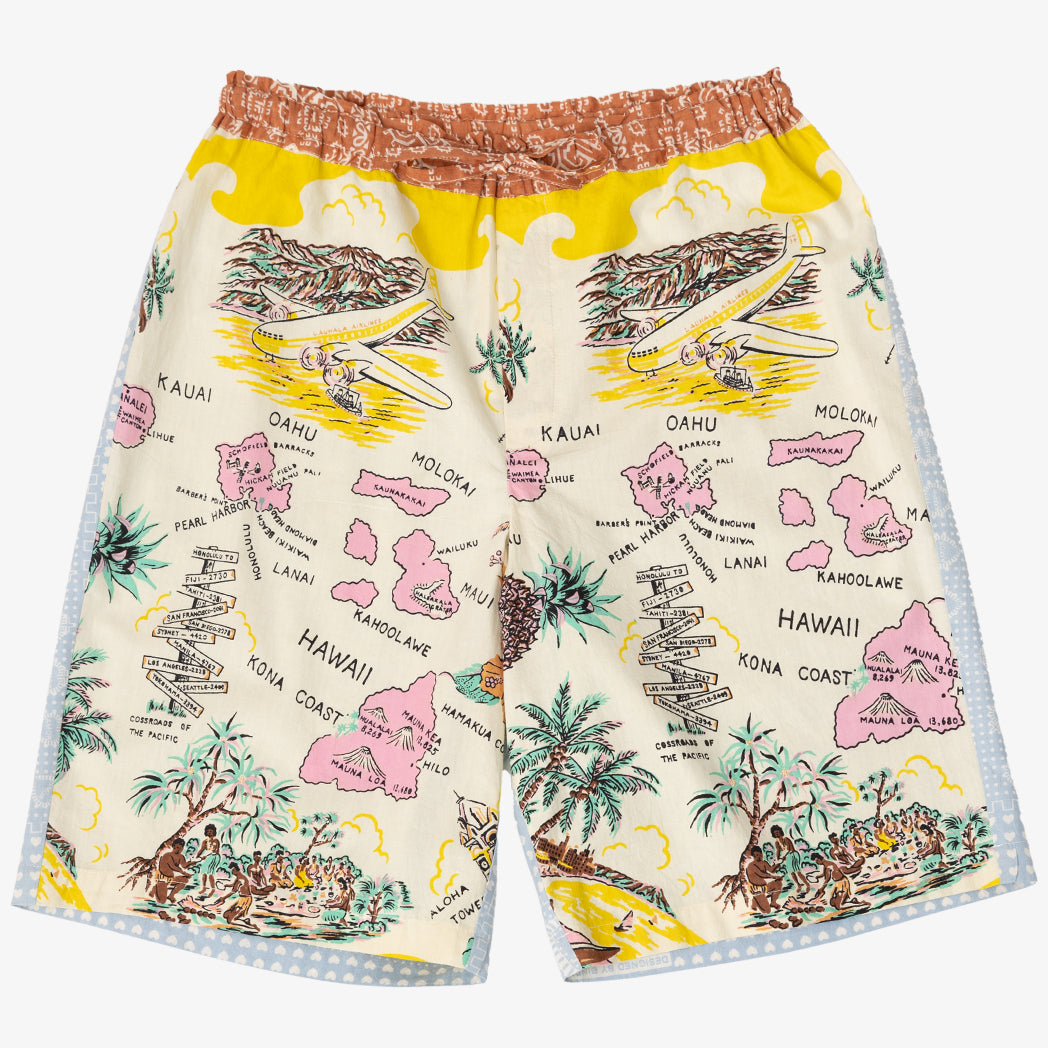 Crazy Pattern Easy Shorts Hawaii Yellow