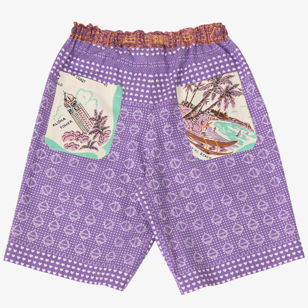 Crazy Pattern Easy Shorts Hawaii Purple