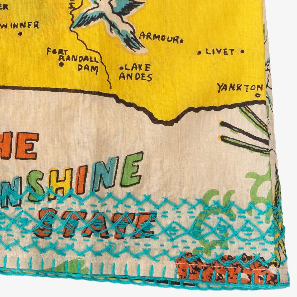 マッププリント ハワイアンシャツ ハンド刺繍 SOUTH DAKOTA Yellow / PIM7824map-25ms-c2