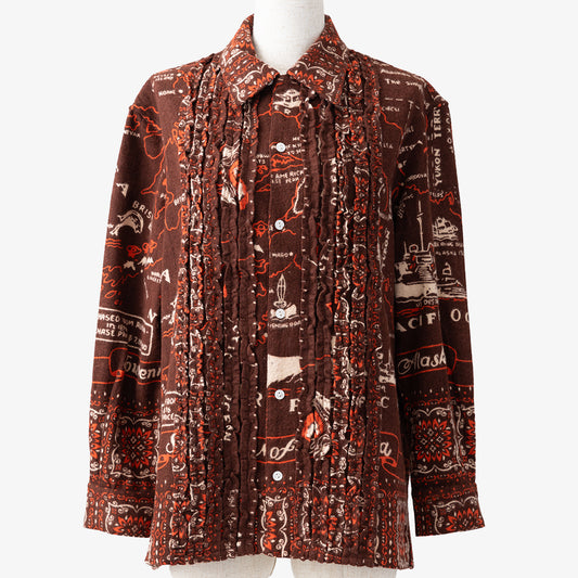Cotton Flannel Alaska Frill Shirts Flannel Frill Shirts Alaska / Pim66FL-AL-c2 Brown