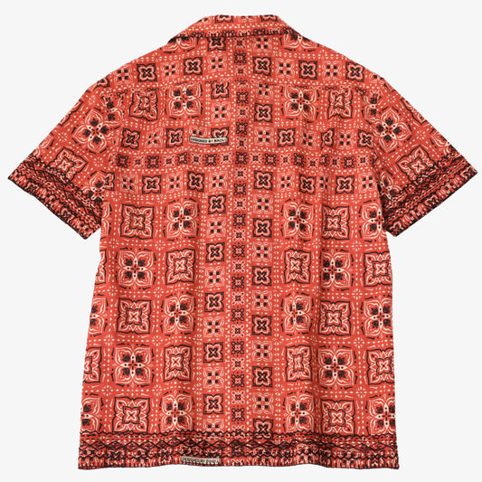 ”BRIAN“(ブライアン)プリンテッド・ハワイアンシャツ・ハンド刺繍 Chilli red