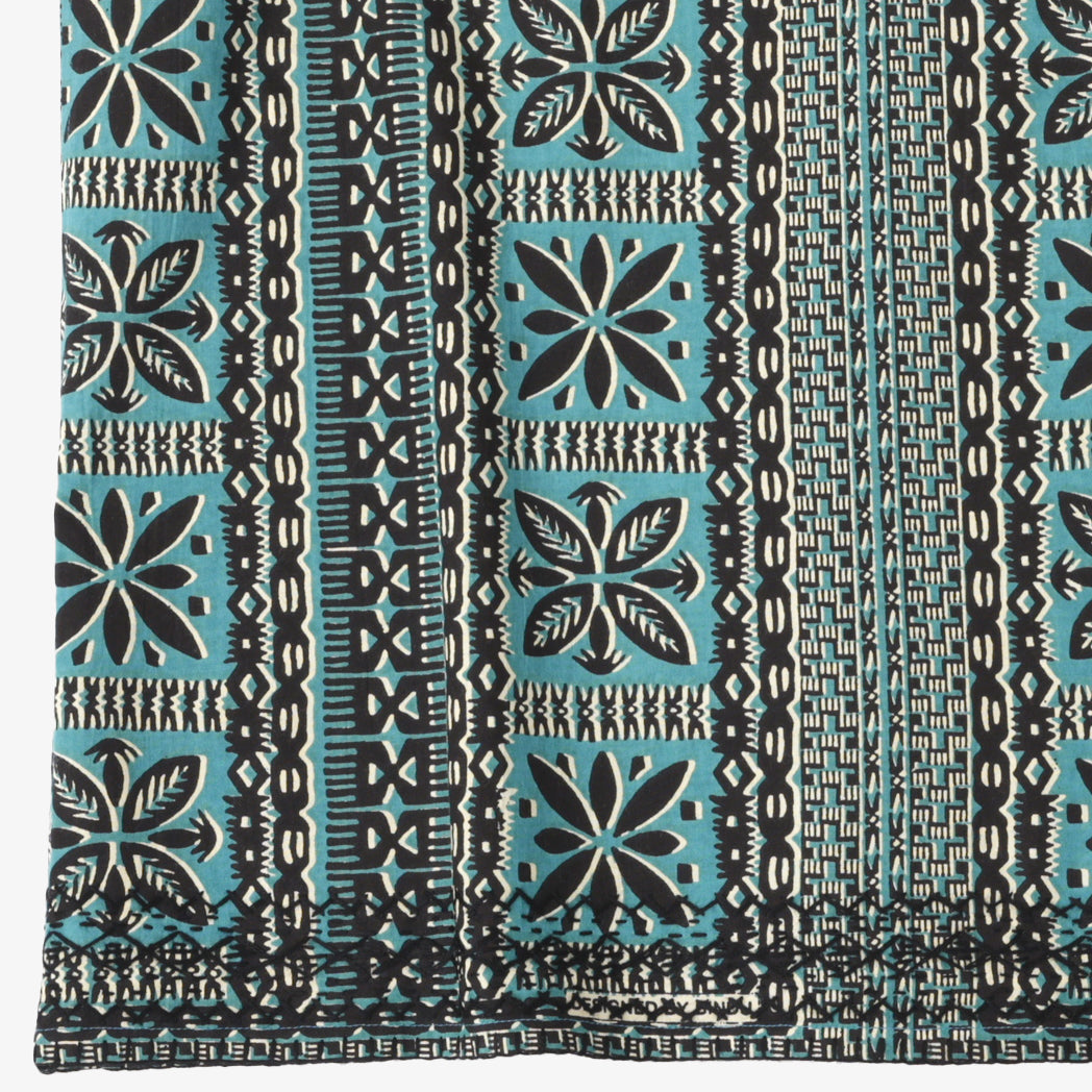 ”Dennis“(デニス)プリンテッド・ハワイアンシャツ・ハンド刺繍 Dusty Turquoise