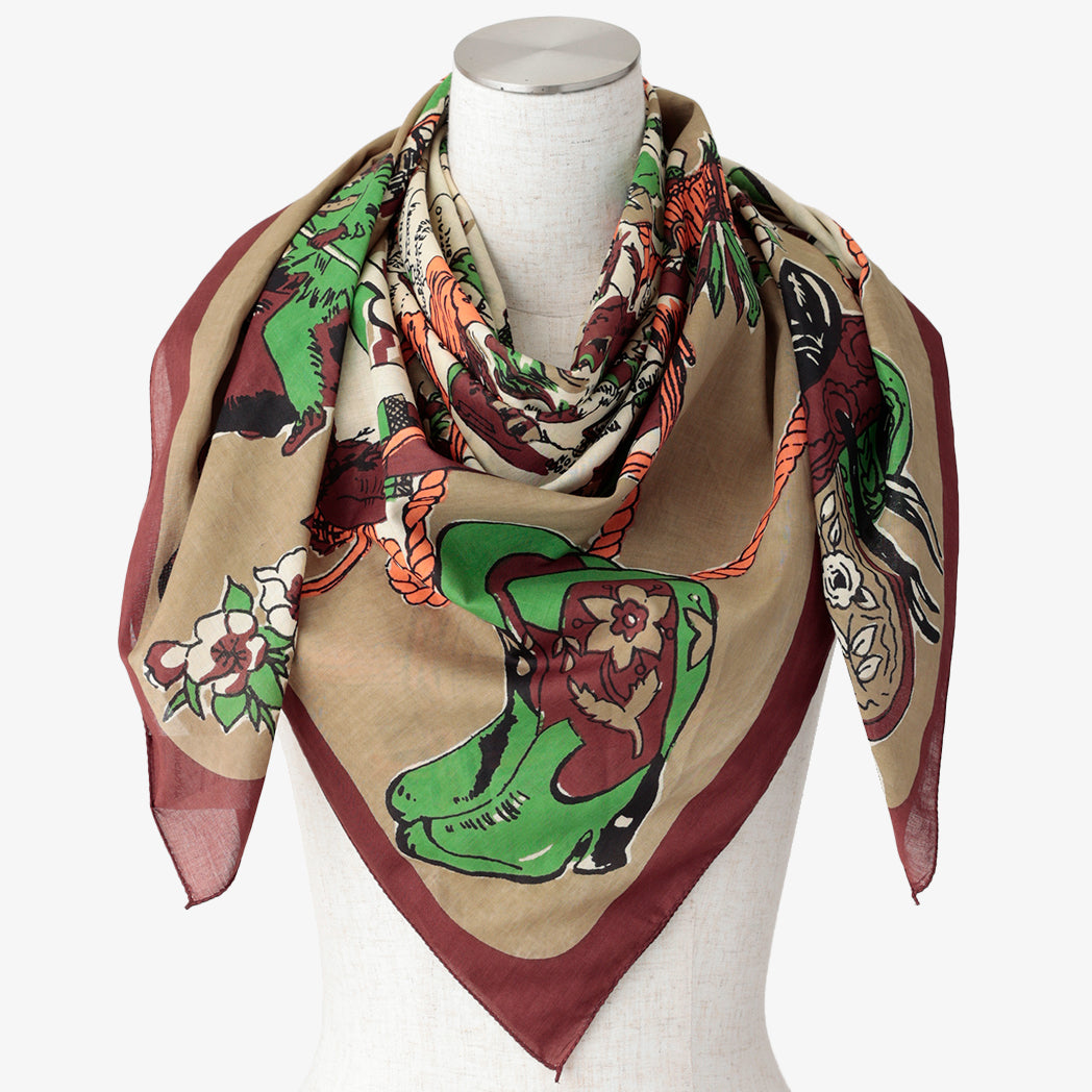 COLORADO Map Print Scarf, Brown