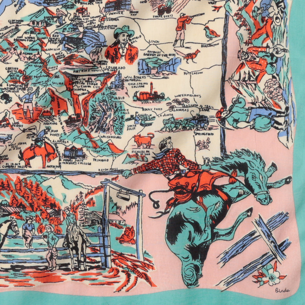COLORADO Map Print Scarf, Mint