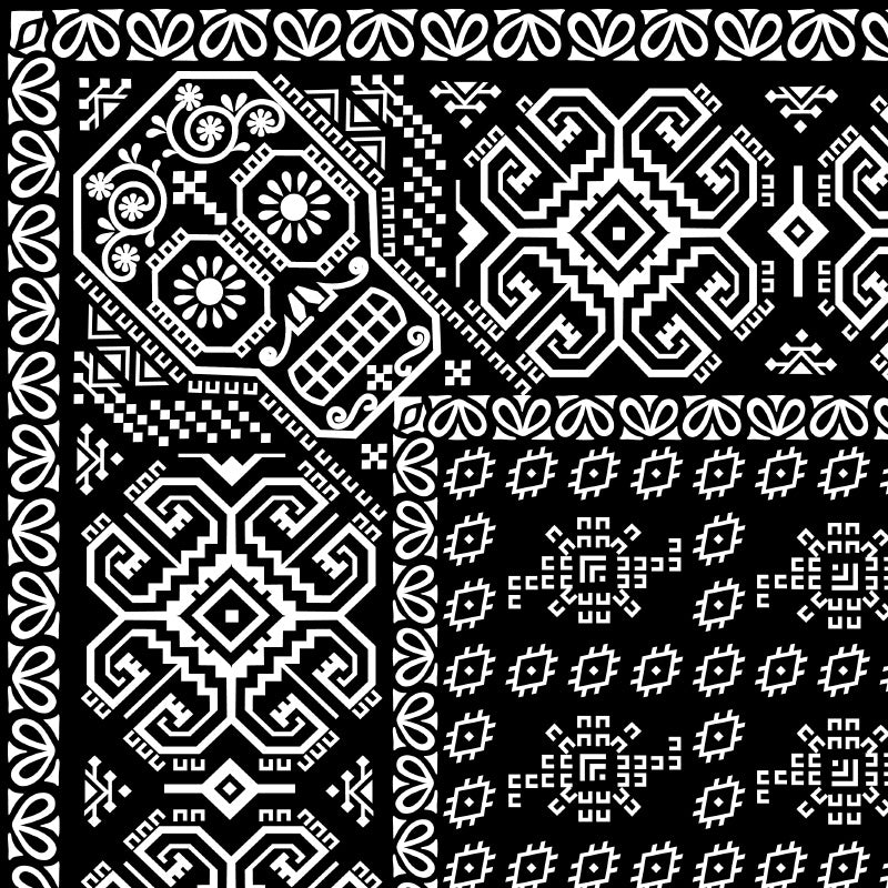 Maya Print Bandana - Black