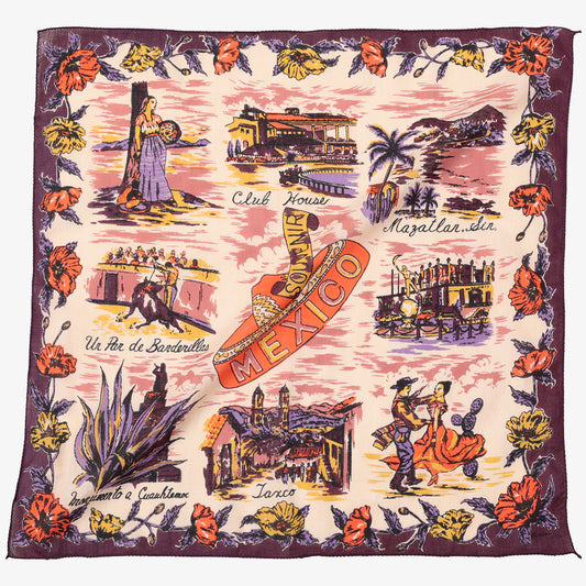 MEXICO (メキシコ)・マッププリント バンダナ・ Maroon