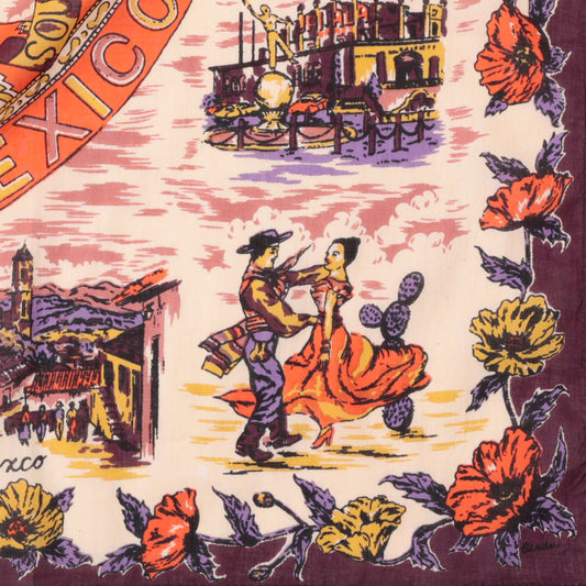 MEXICO (メキシコ)・マッププリント バンダナ・ Maroon