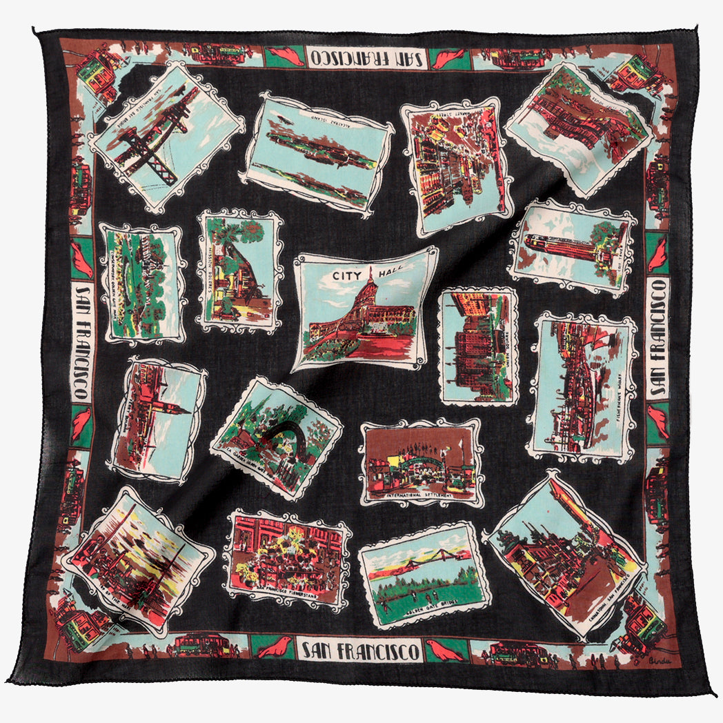 New San Francisco Map Print Bandana Black