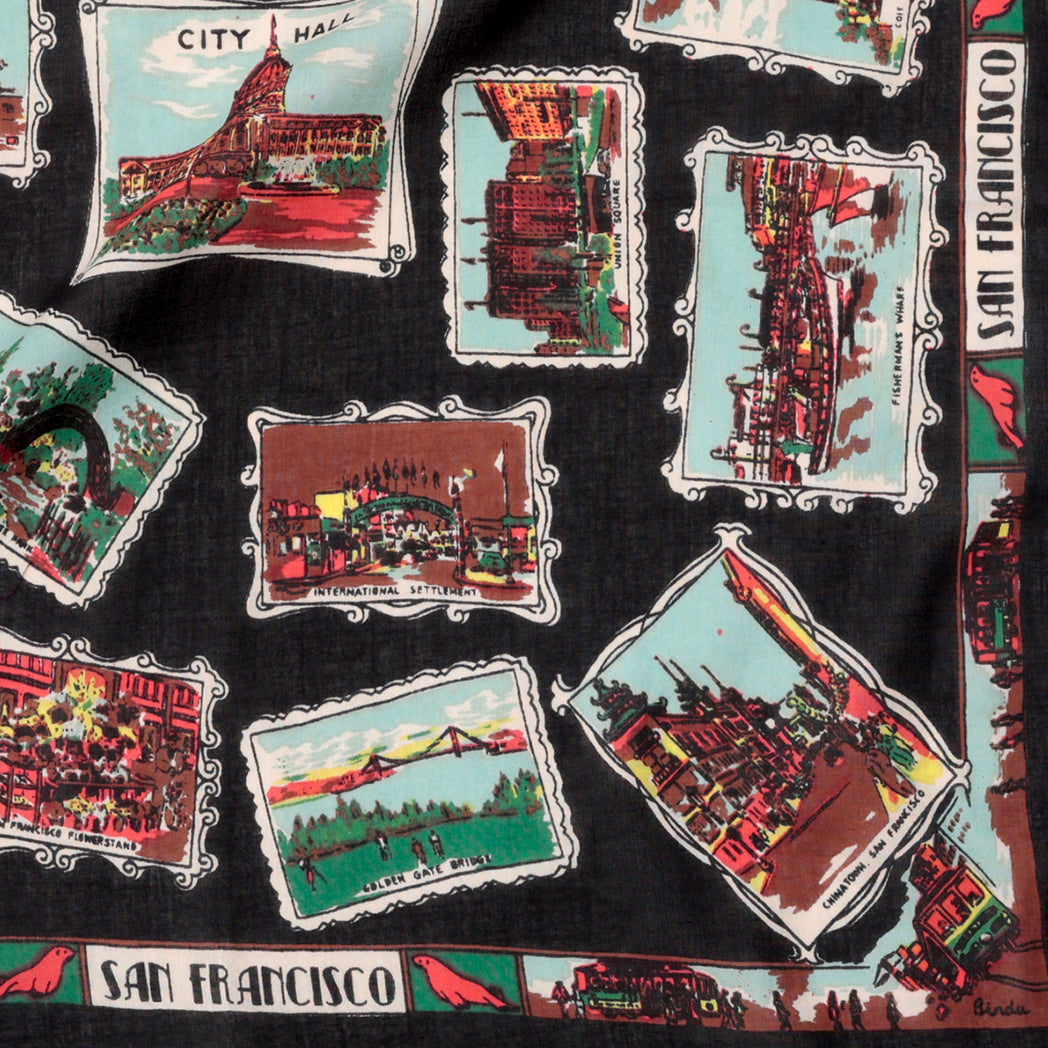 New San Francisco Map Print Bandana Black