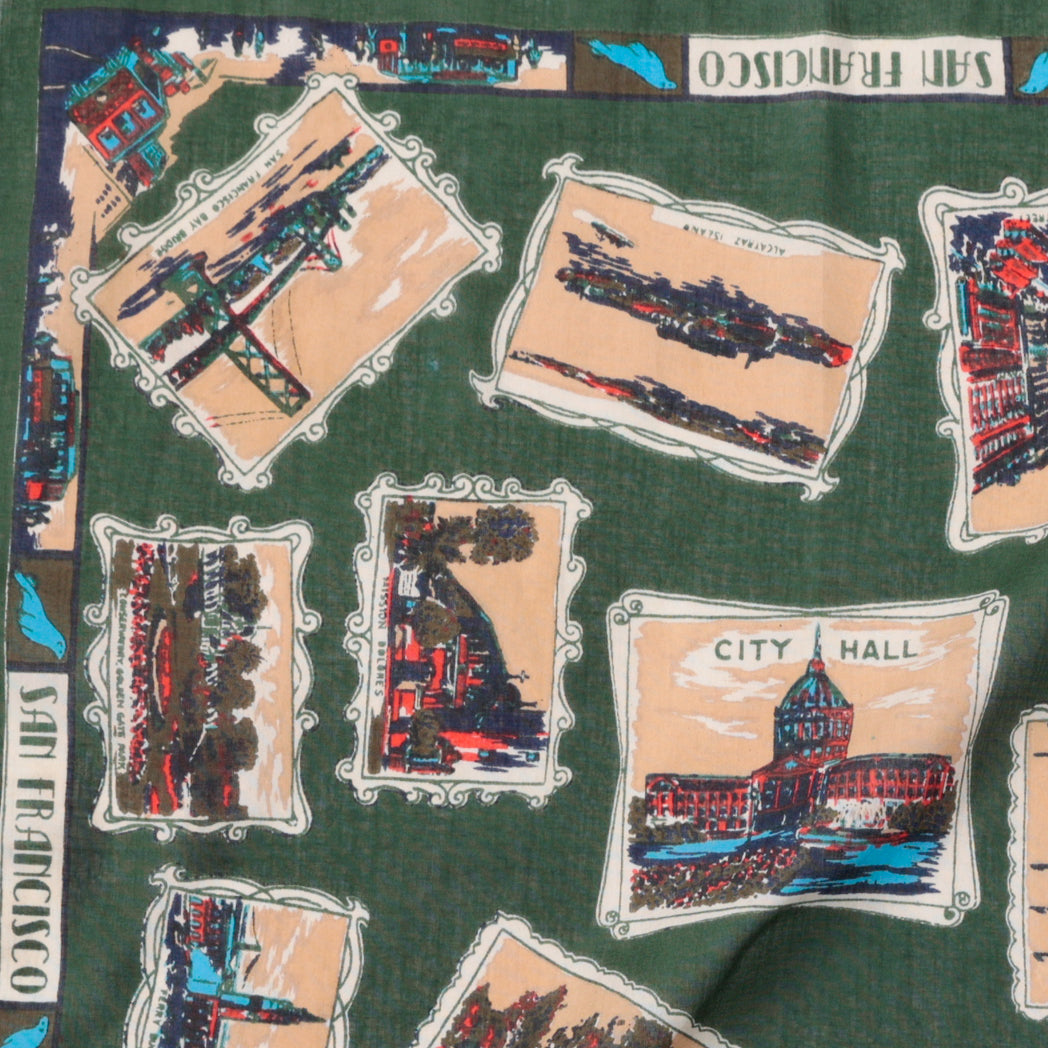 New San Francisco (new サンフランシスコ)・マッププリント バンダナ・Olive