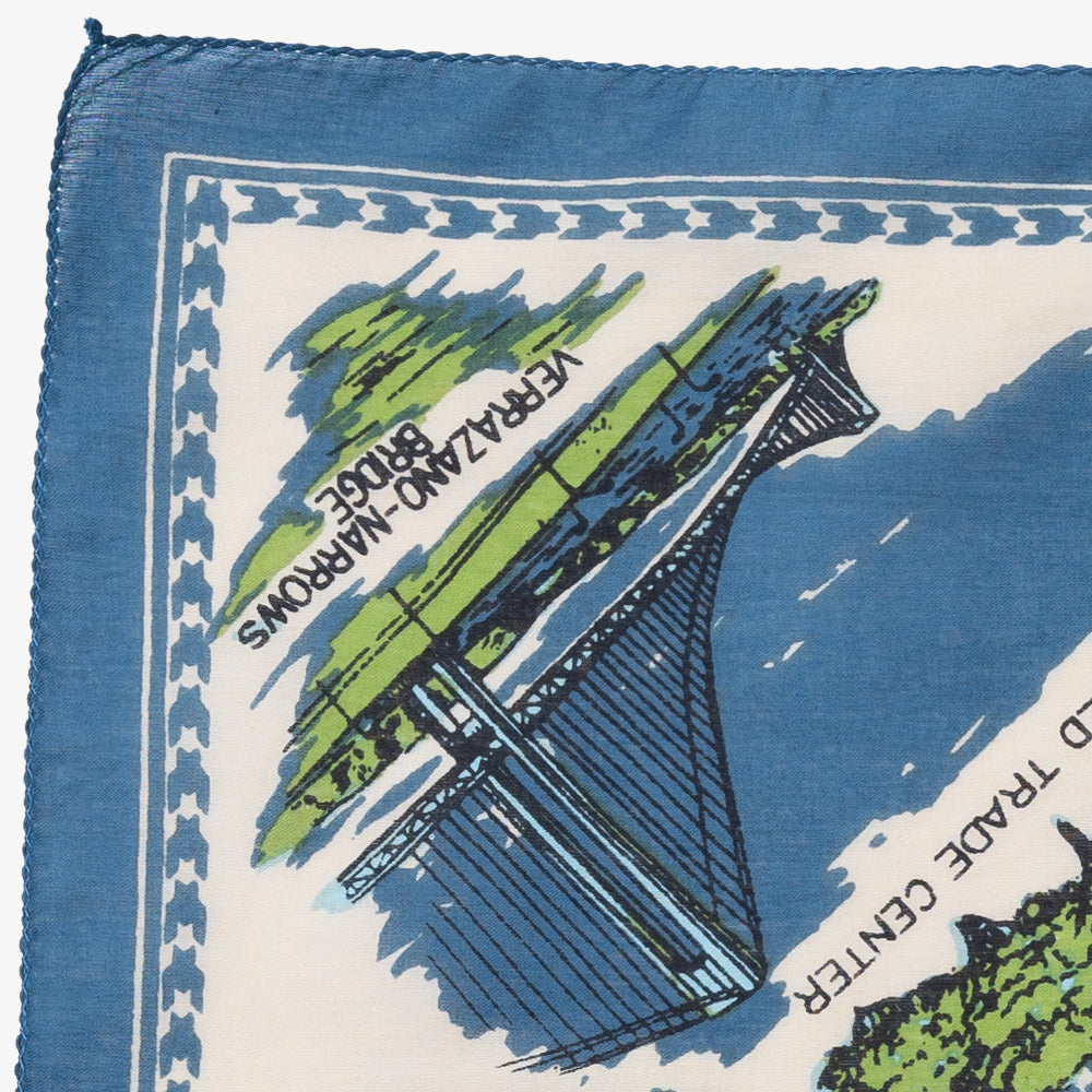 New York 3 Map Print Bandana Natural / BBB1312-NY3-c1