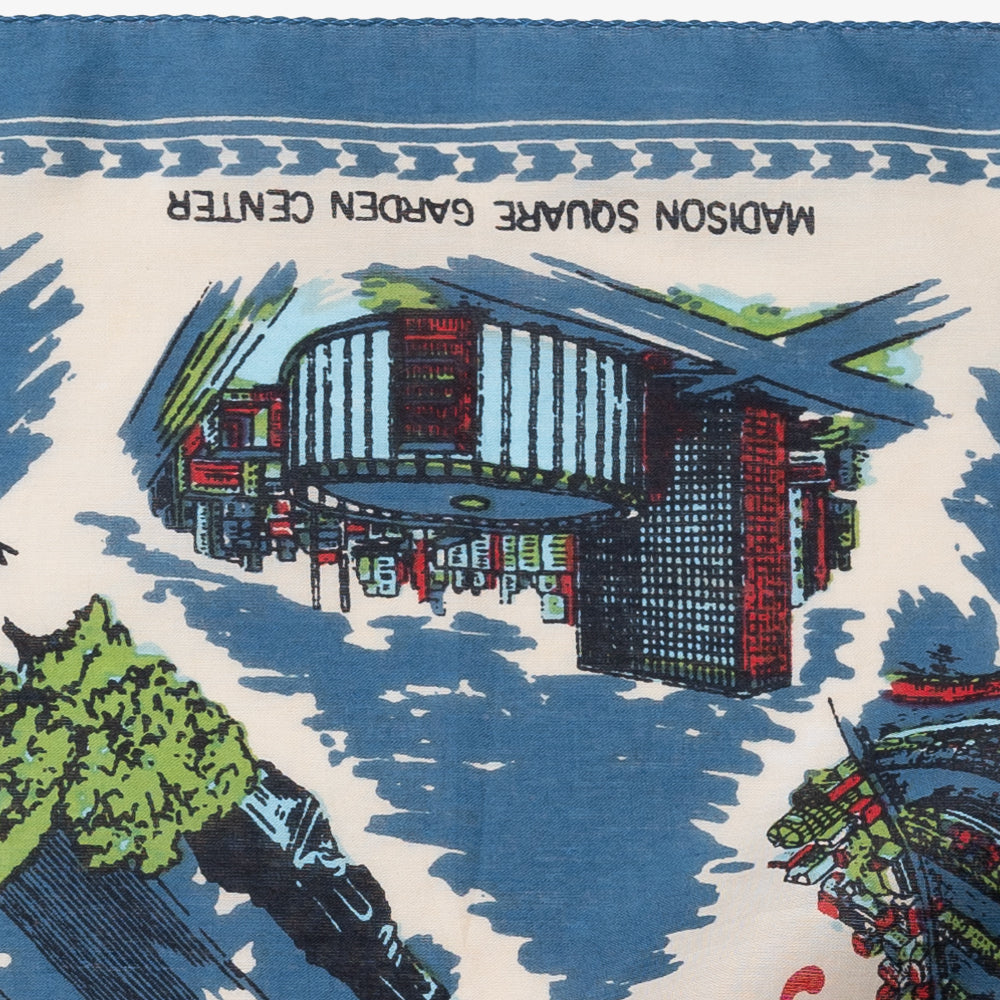 New York 3 Map Print Bandana Natural / BBB1312-NY3-c1