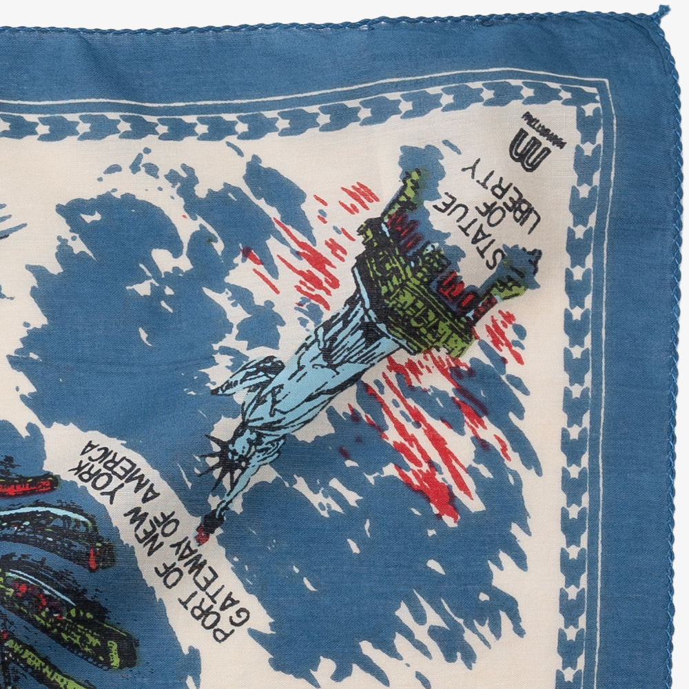 New York 3 Map Print Bandana Natural / BBB1312-NY3-c1