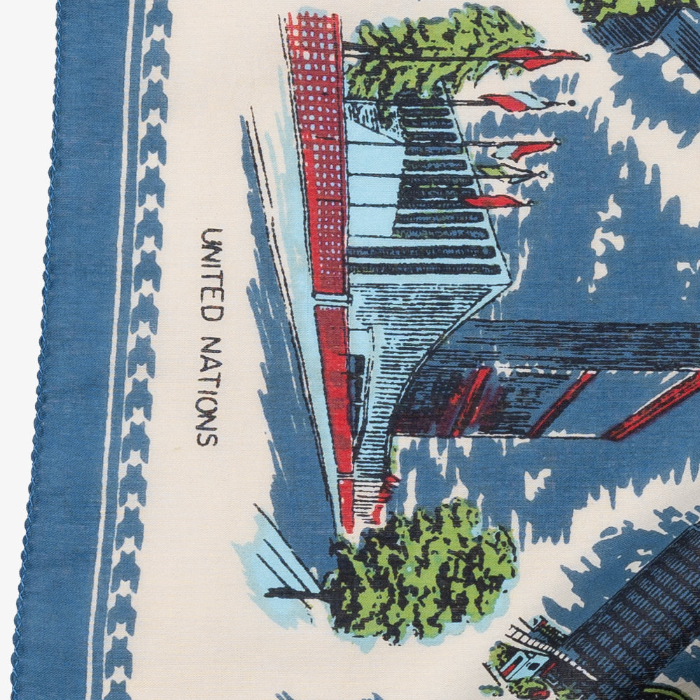 New York 3 Map Print Bandana Natural / BBB1312-NY3-c1