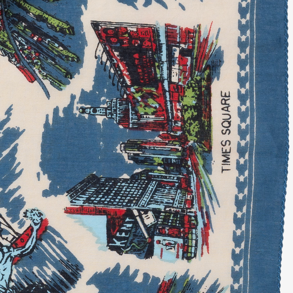 New York 3 Map Print Bandana Natural / BBB1312-NY3-c1
