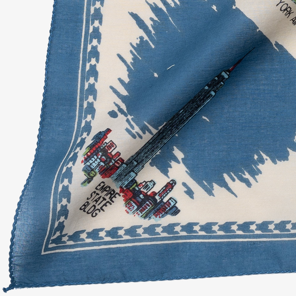 New York 3 Map Print Bandana Natural / BBB1312-NY3-c1