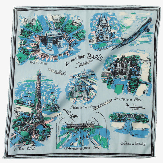 パリス マッププリント スカーフ L. Blue / BBB1313-Paris-c2