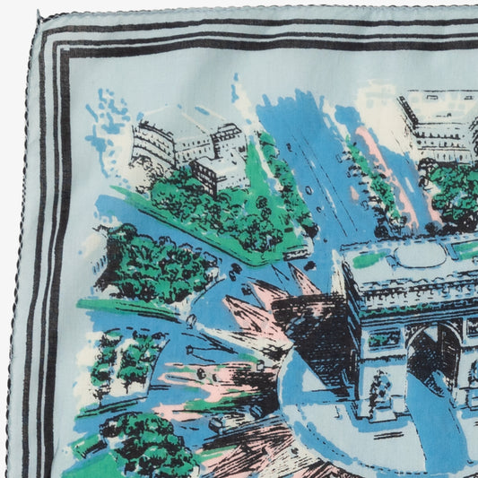 パリス マッププリント スカーフ L. Blue / BBB1313-Paris-c2