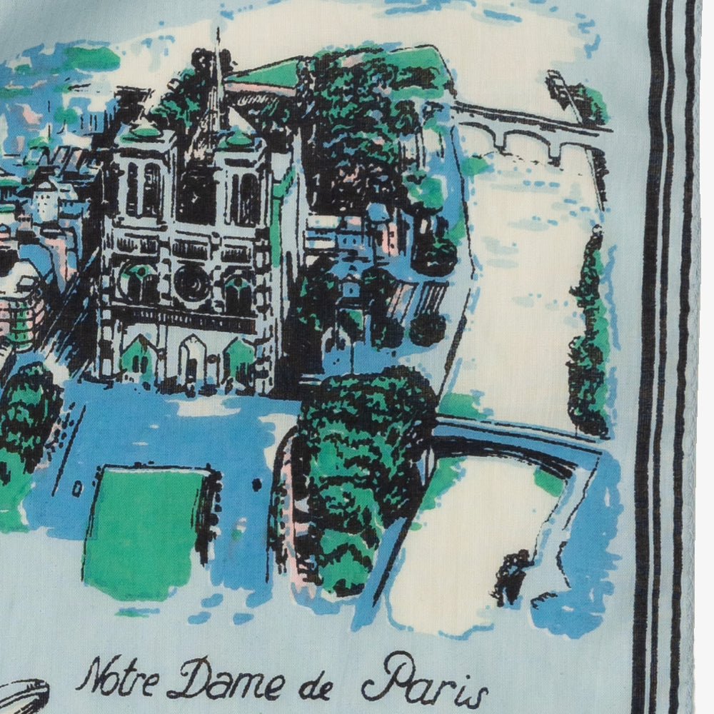 Paris Map Print Scarf L. Blue / BBB1313-Paris-c2