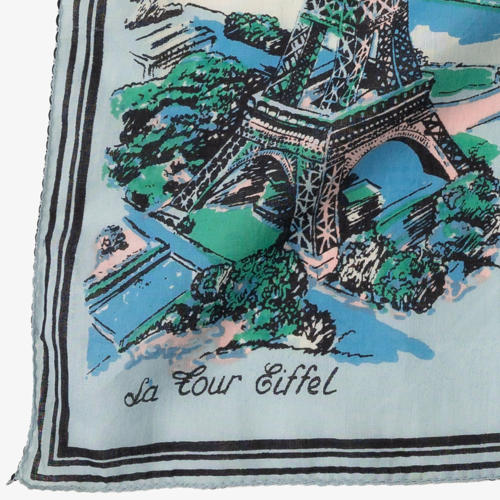 Paris Map Print Scarf L. Blue / BBB1313-Paris-c2