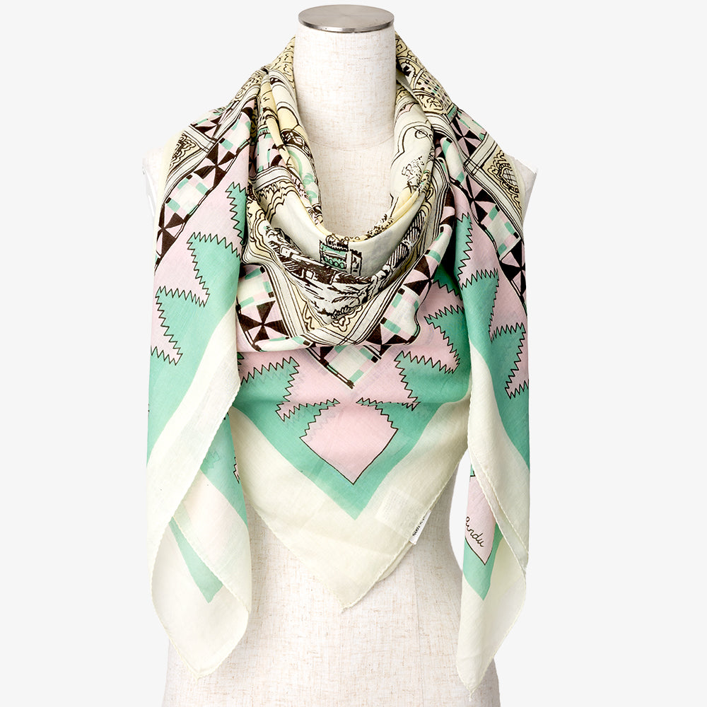 モロッコ マッププリント スカーフ Daylight / BBB1313-Morocco-c1