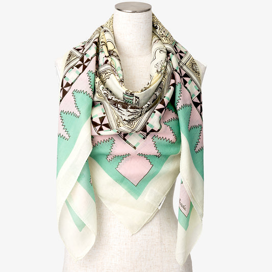 モロッコ マッププリント スカーフ Daylight / BBB1313-Morocco-c1