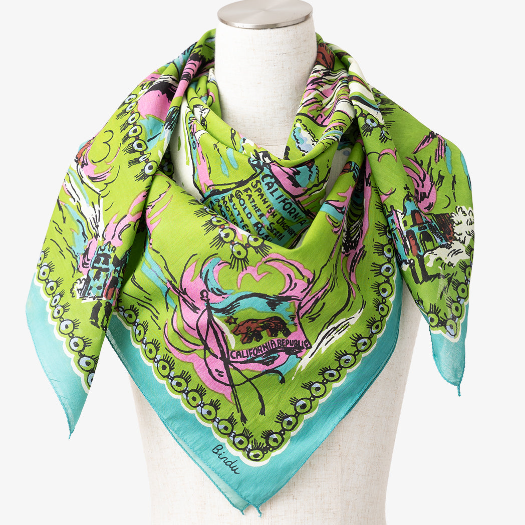 "New California" Vintage Map Print Scarf OLV