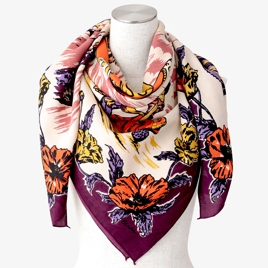 Mexico Map Print Scarf - Maroon