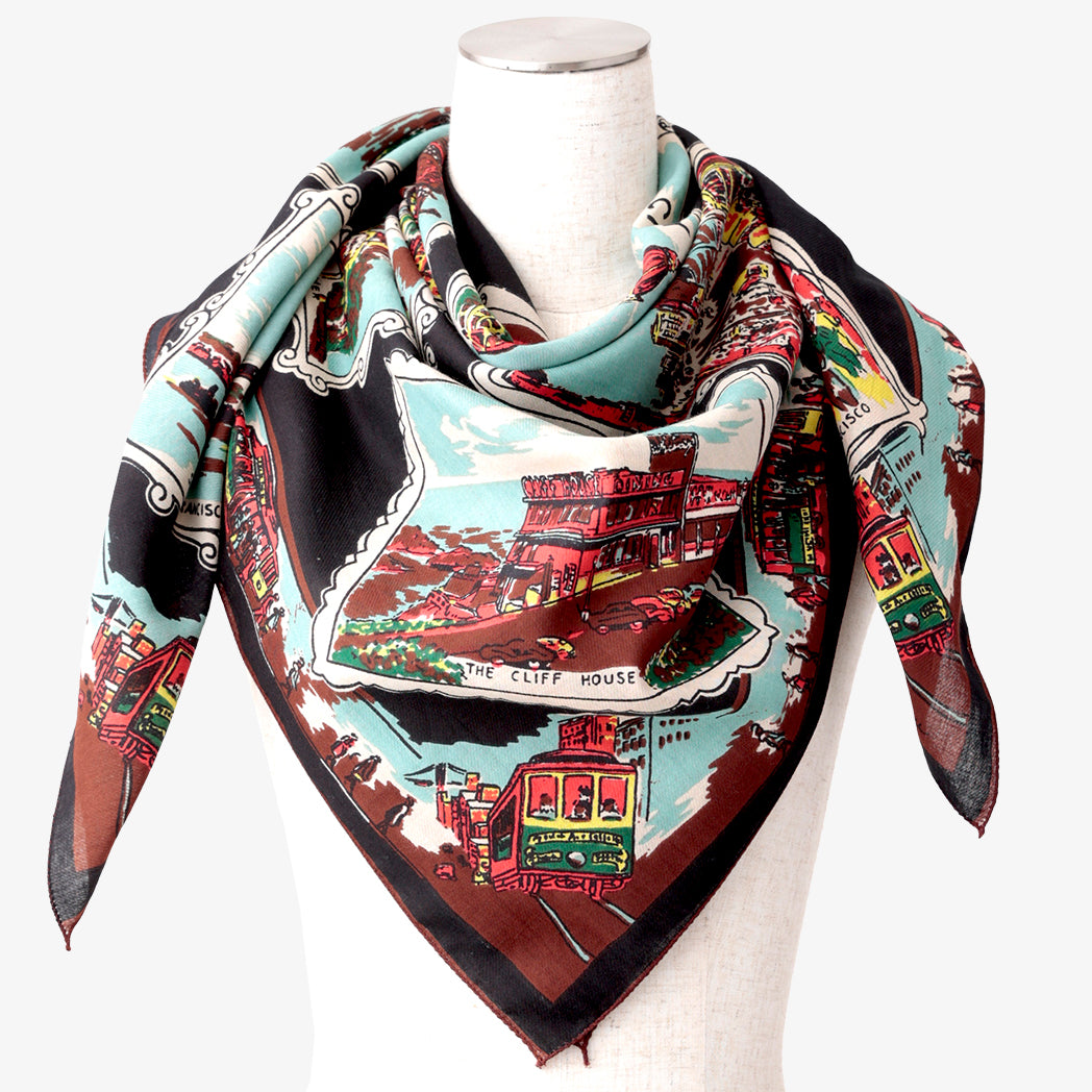 New San Francisco Map Print Scarf Black