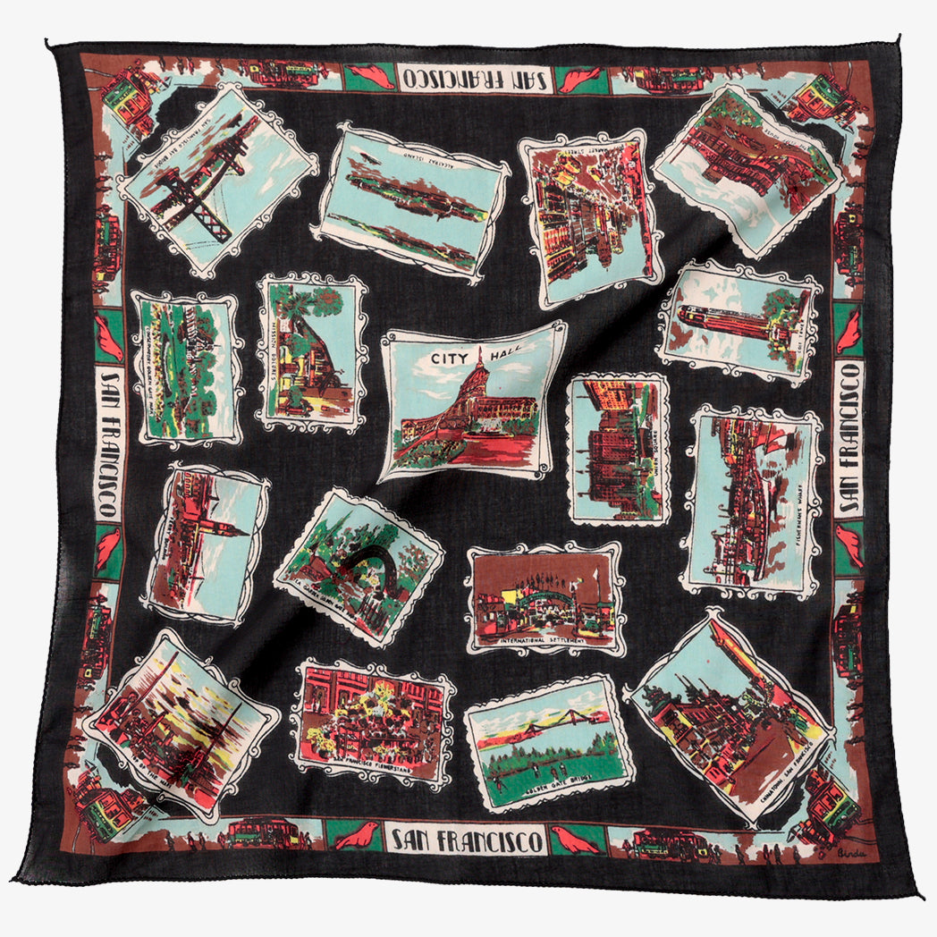 New San Francisco Map Print Scarf Black