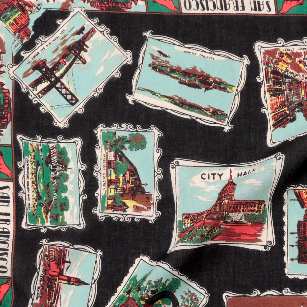 New San Francisco Map Print Scarf Black
