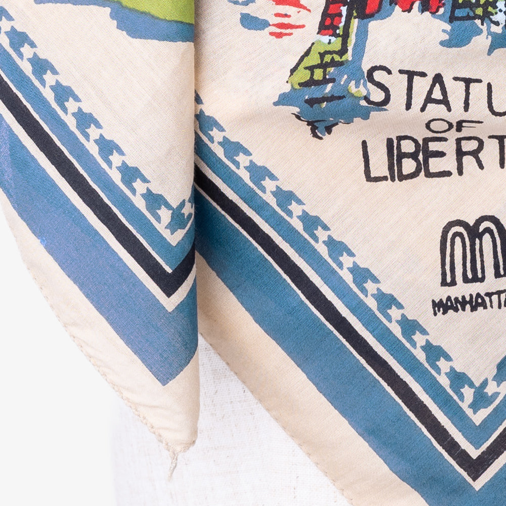 New York 3 Map Print Scarf Natural / BBB1313-NY3-c1
