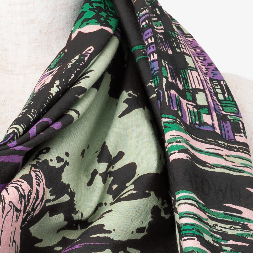 ニューヨーク3 マッププリント スカーフ Mint / BBB1313-NY3-c2