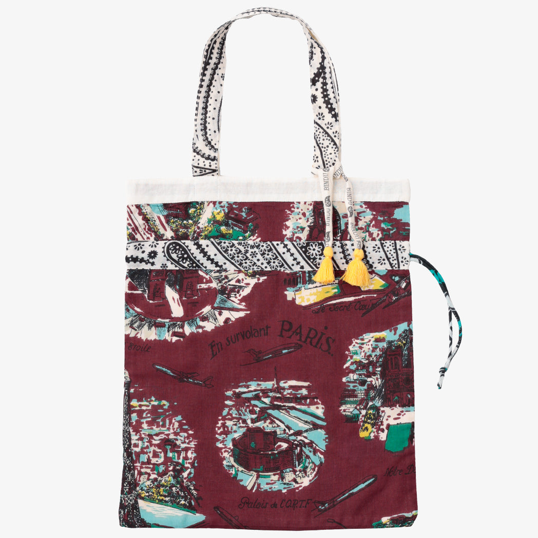 バンダナ エコバッグ・Mサイズ・Paris/Maroon