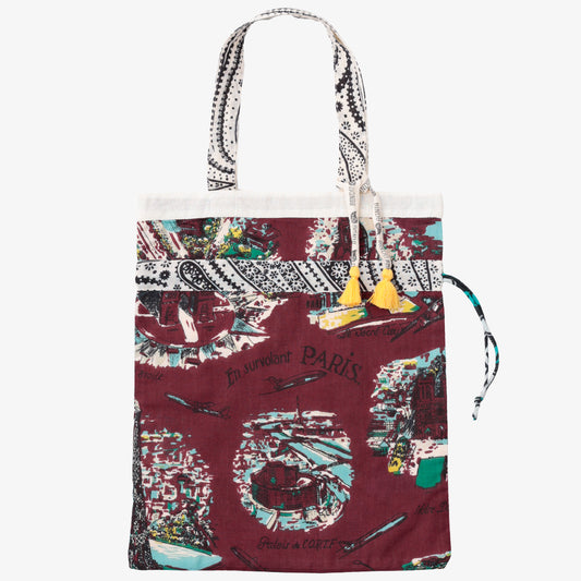 バンダナ エコバッグ・Mサイズ・Paris/Maroon