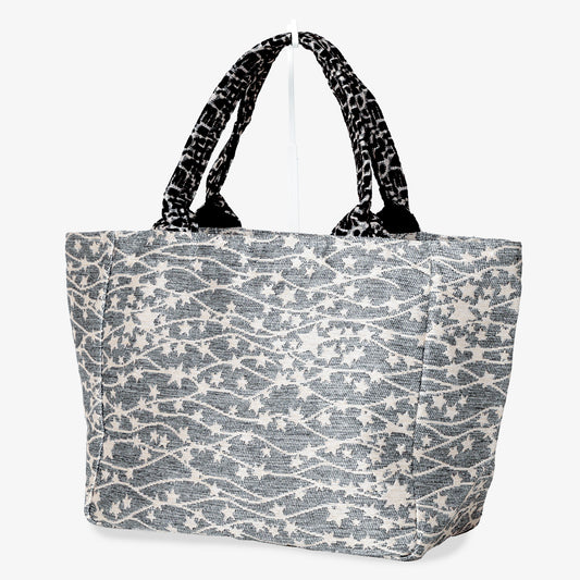 Galaxy ジャカード ミディアム・トートバッグ・Silver