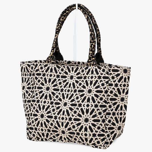 The Moorish Jacquard Small Tote Bag, Black