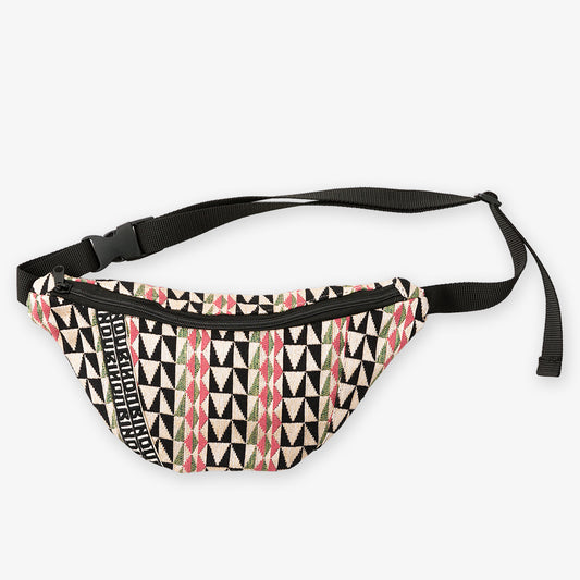 Arrowhead Jacquard Waist Bag, Natural/Multi