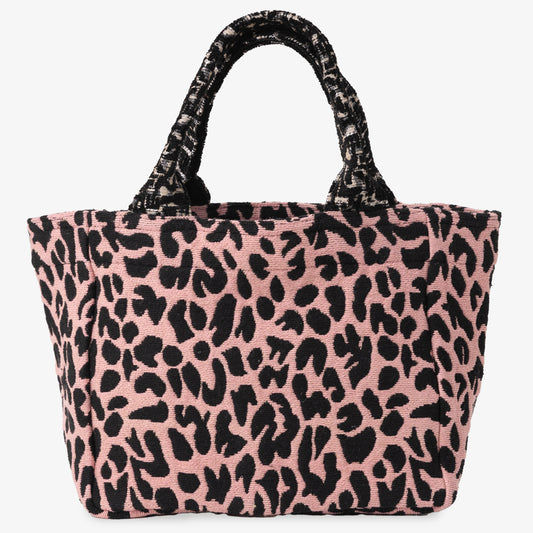 LEOPARD Leopard Jacquard Mini Tote Bag XS Size - Pink/Black