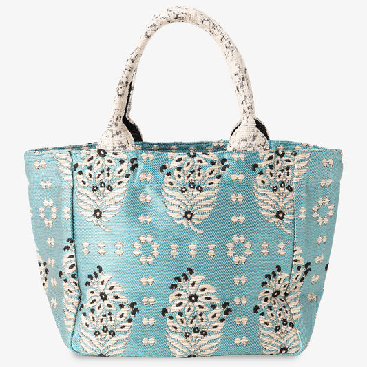 Carol Floral Jacquard XS Horizontal Tote Bag Lt.Blue