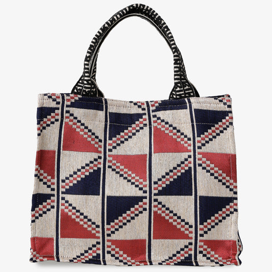 HAL Pennant Jacquard Small Book Tote Bag, Tricolor