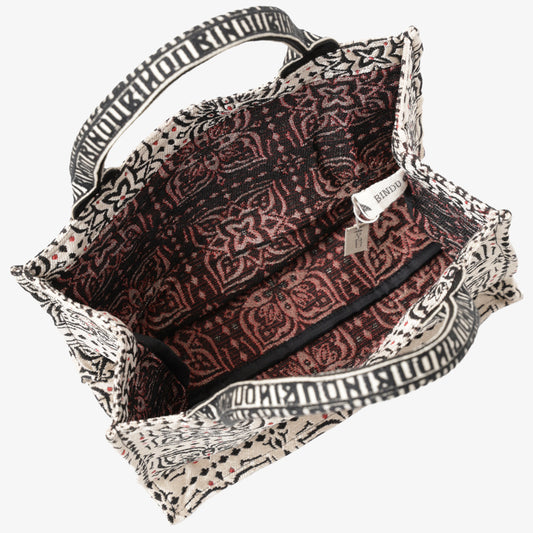 Brian(ブライアン) ジャカード スモール ブックトートバッグ・Natural