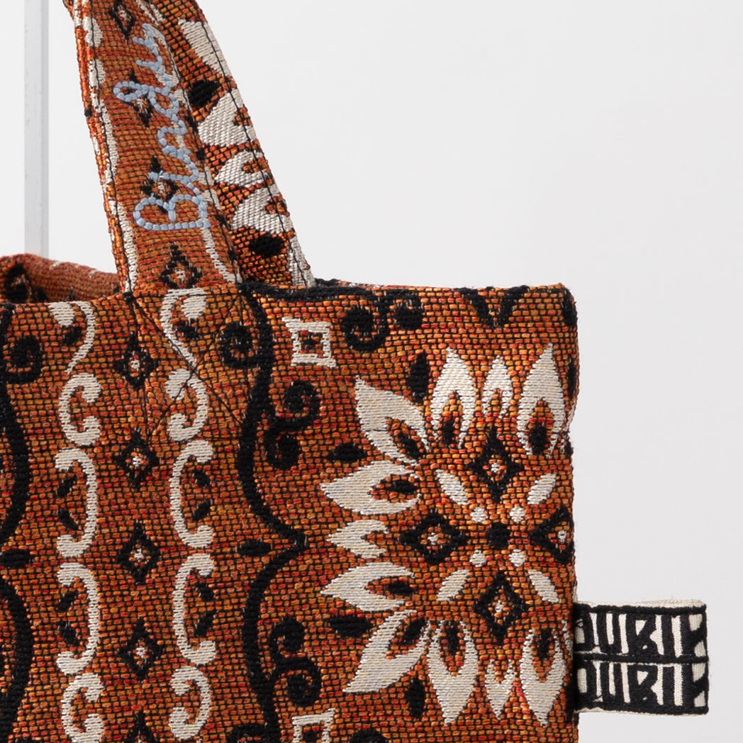 BBB2090ai Joni Flower Jacquard Tote Bag / c#1 Orange